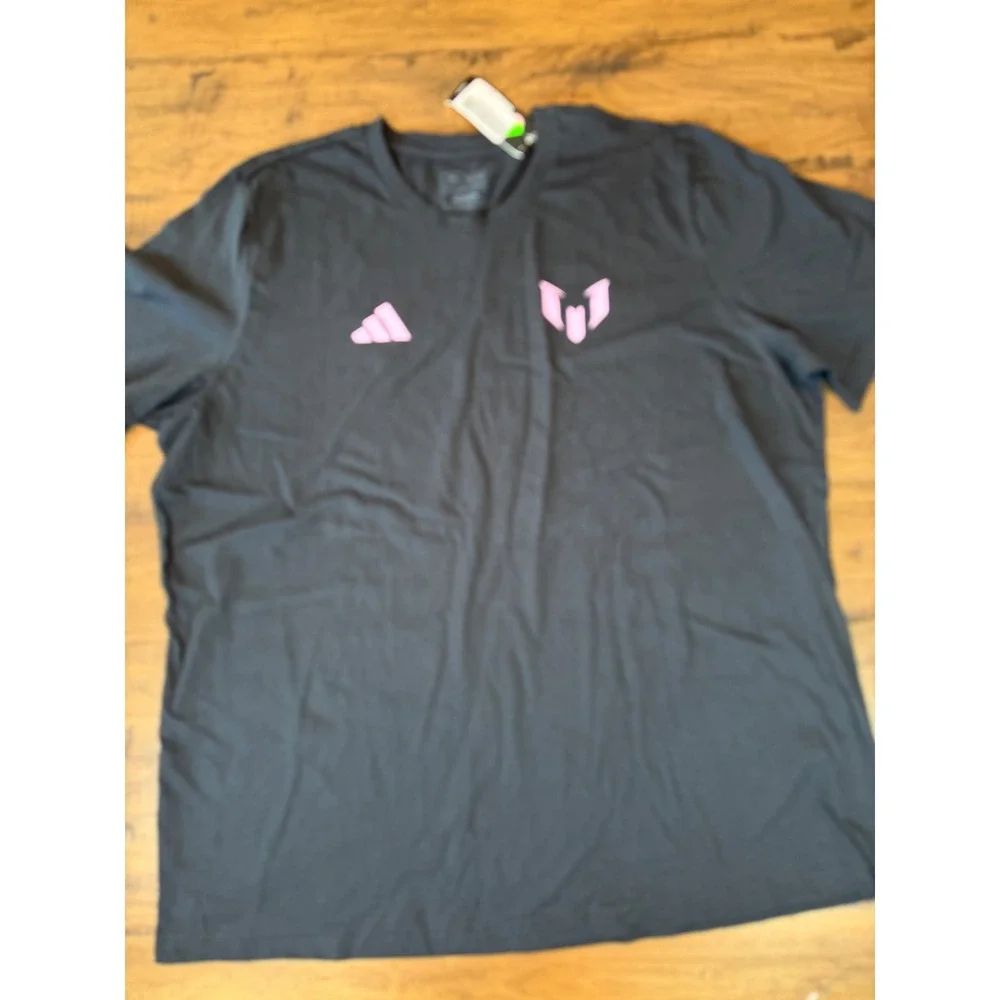 Adidas Lionel Messi 10 Graphic T-Shirt Mens 2XL Black Pink Soccer Tee NWT